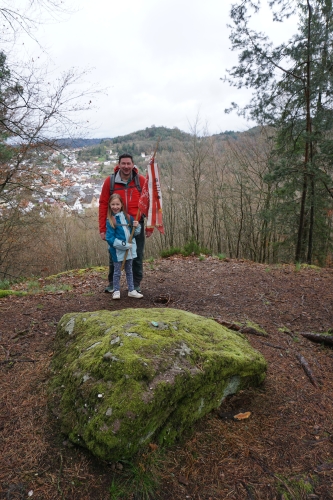 Die Aussicht auf Lemberg und die gleichnamige Ruine Lemberg auf dem Rothenberg-Fels